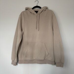 Mens H&M Sand Tone Relaxed Fit Hoodie Size M drawstring Everyday Wear Minimalist